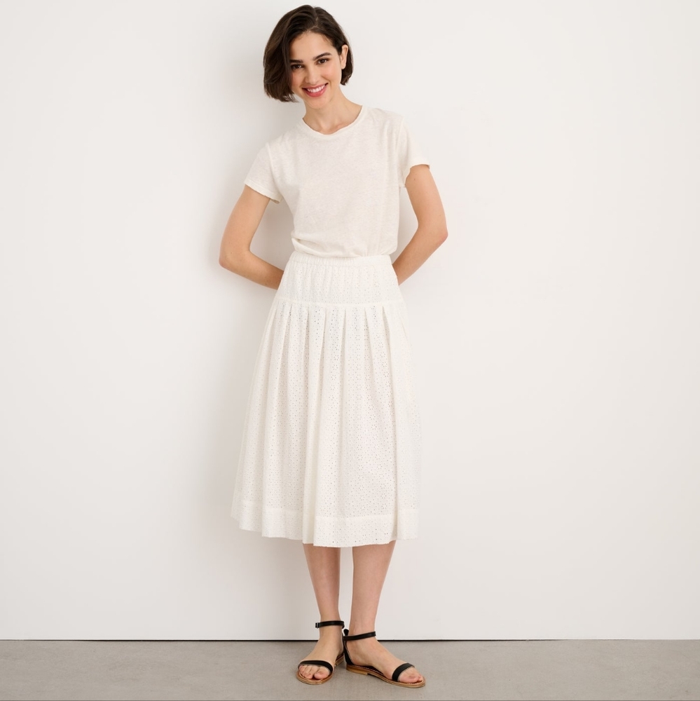 Alex Mill Eyelet Midi Skirt Size Small